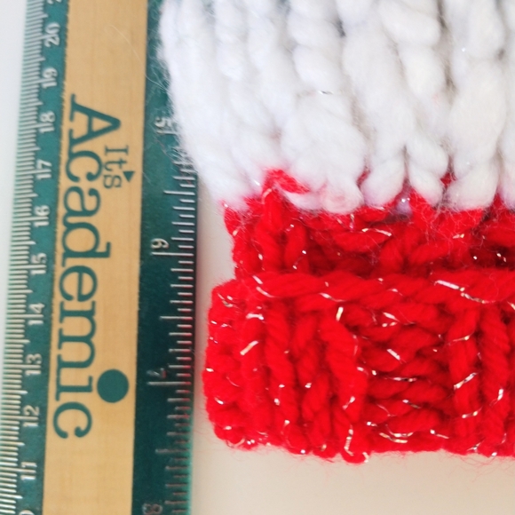 Beanie Baby Toddler Hand Crafted Christmas Hat Knit Red Green White - Picture 10 of 13